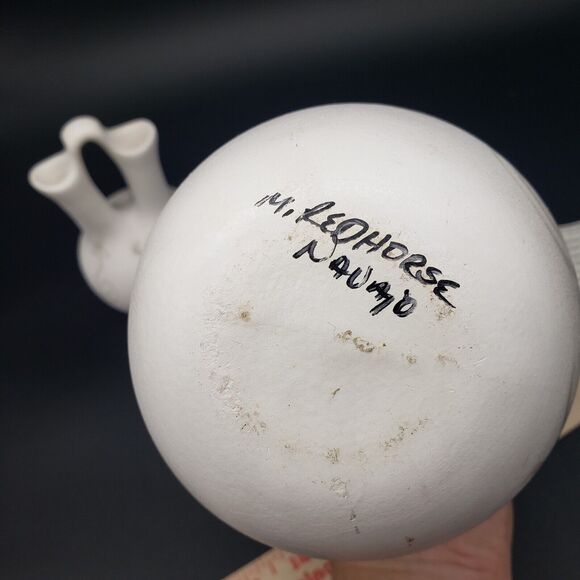 Lot of 2 Native American Navajo Ceramic Hozoni Pottery Artist Signed M. Redhorse - Picture 11 of 13